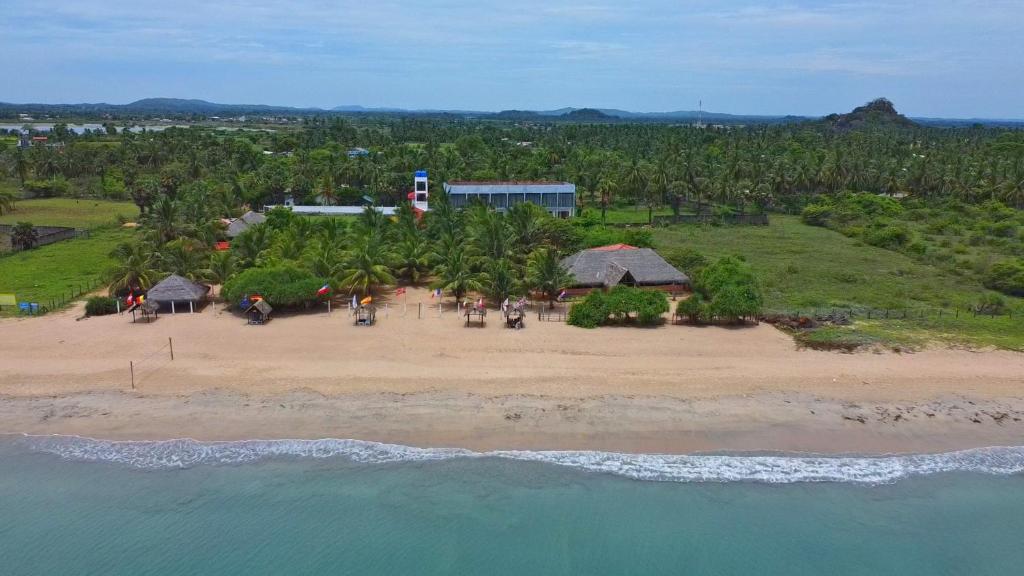 an aerial view of a resort on a beach at NN Beach Resort & SPA in Nilaveli