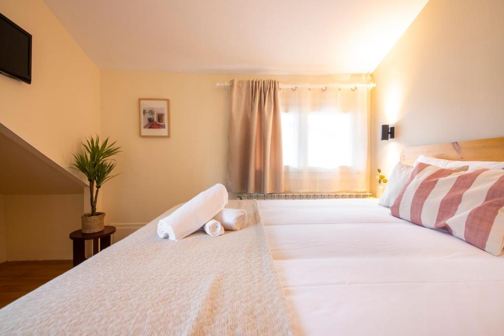 Postel nebo postele na pokoji v ubytování Hotel Donosti