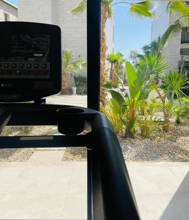 a computer monitor sitting on top of a desk at Rammos Managed By Dedeman in Bodrum City