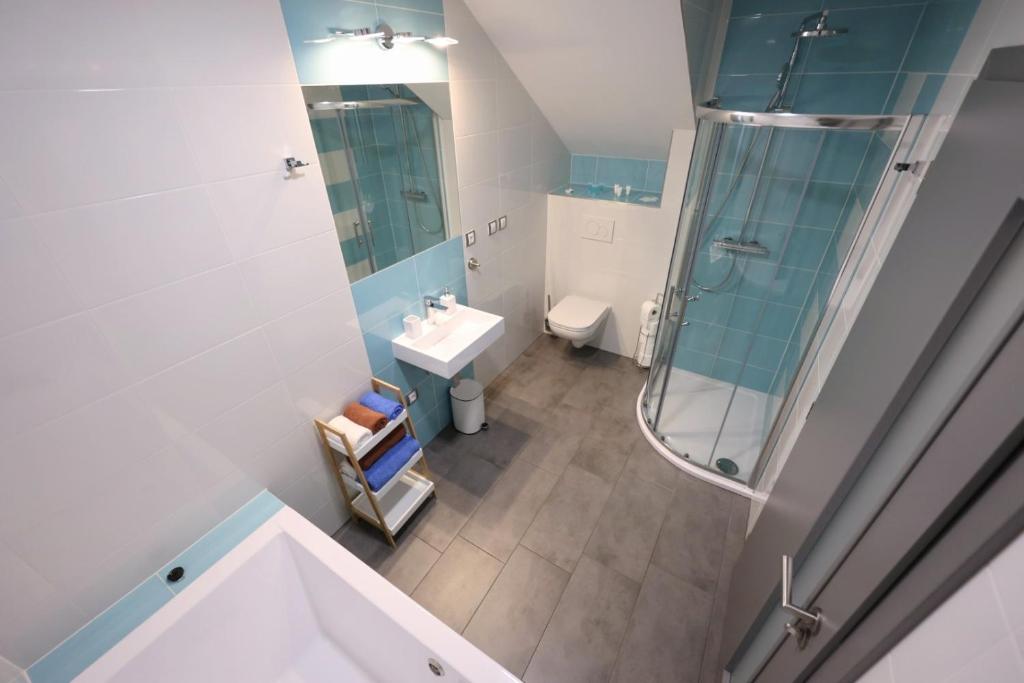 Koupelna v ubytování Apartmány Vír