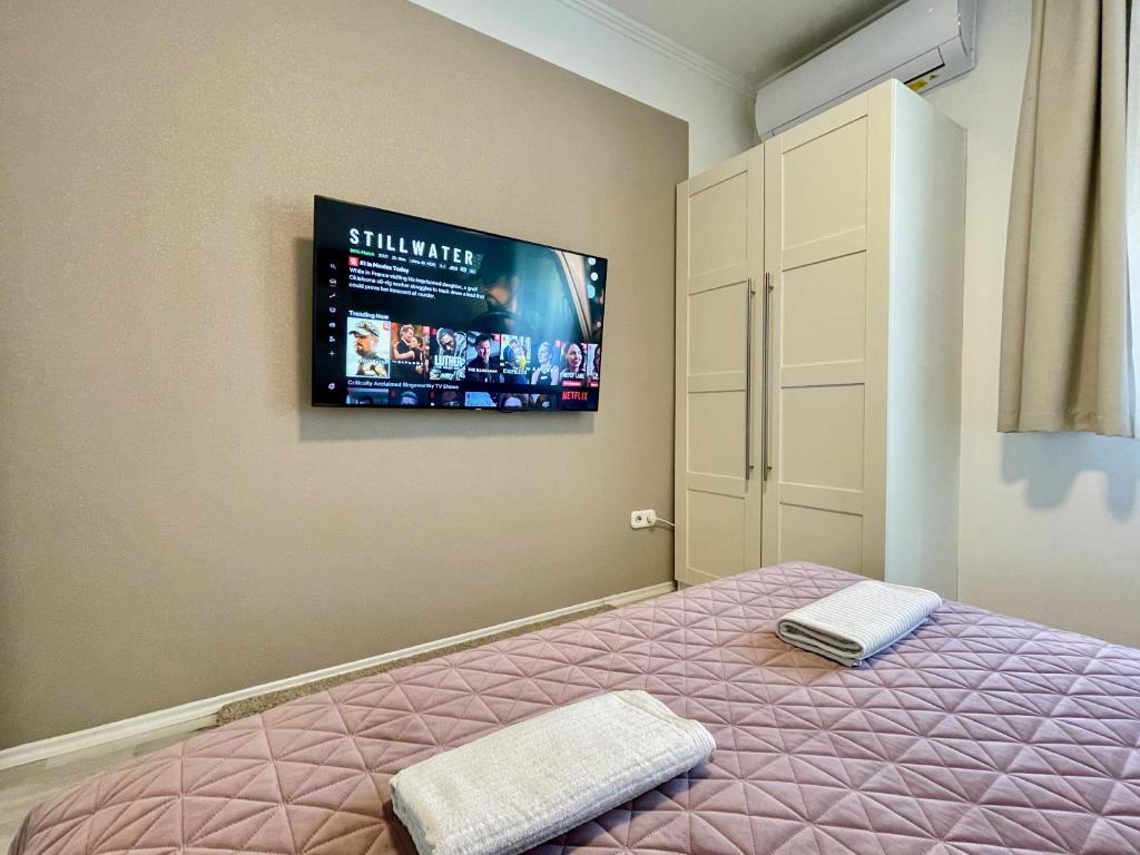 Posteľ alebo postele v izbe v ubytovaní Bonita Apartman & Garage