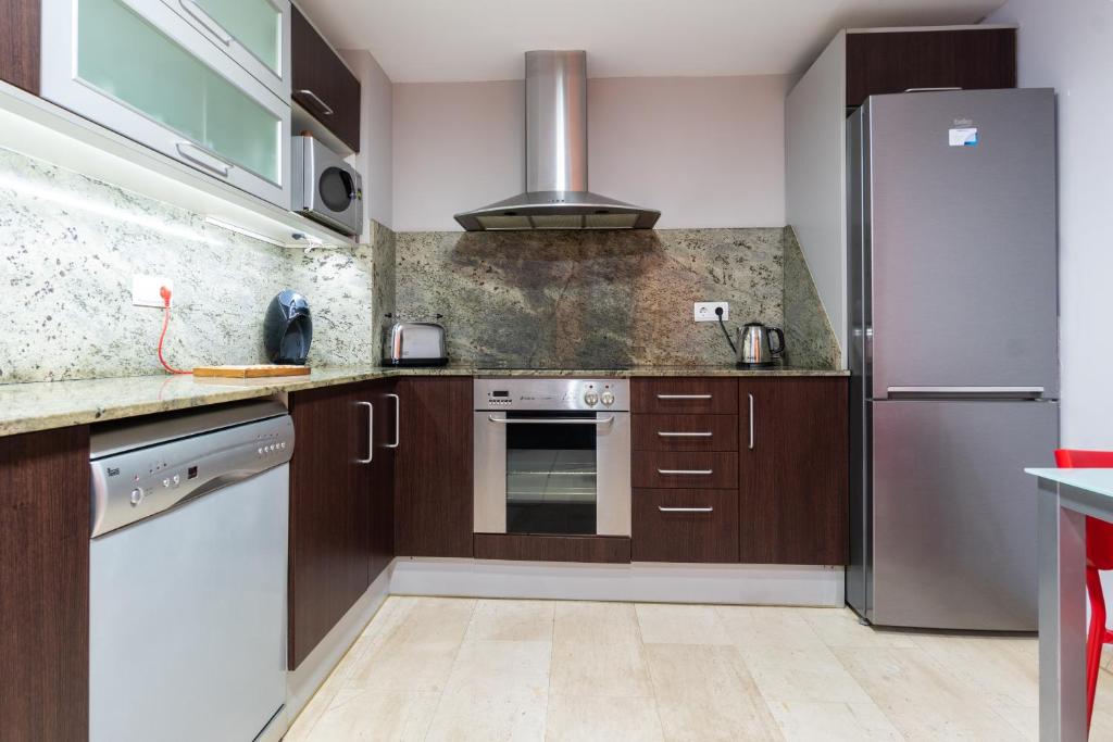 Kuchyň nebo kuchyňský kout v ubytování Apartament Granollers Up Live I