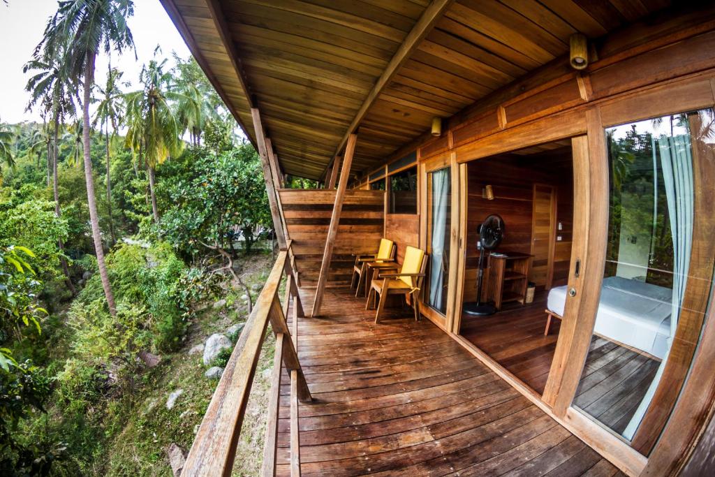 Balkón nebo terasa v ubytování Ecotao Lodge