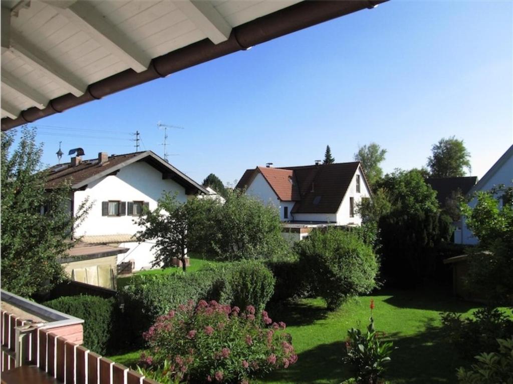 a view from the balcony of a house at Ferienwohnung Bluhm in Weilheim in Oberbayern