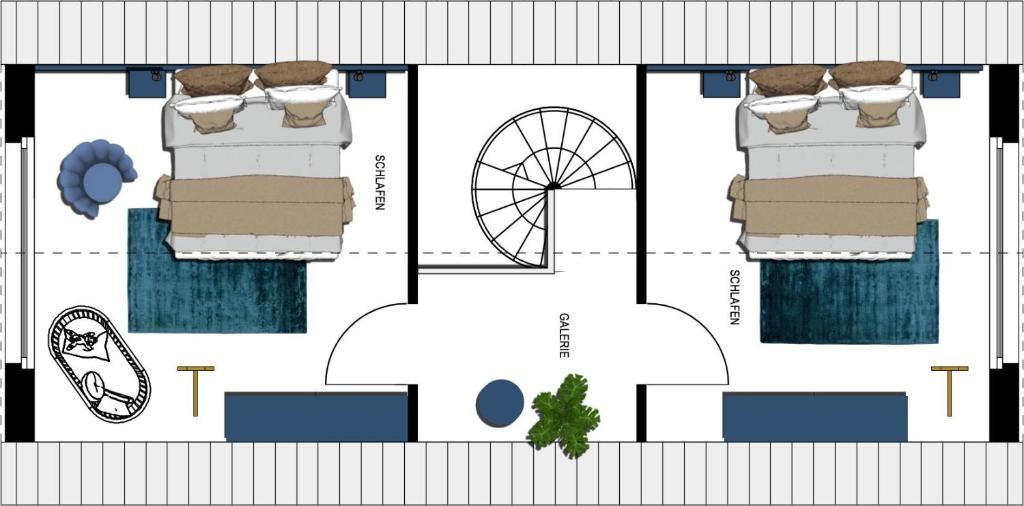 Půdorys ubytování Seebrücke Heringsdorf - Appartement mit 2 Schlafzimmern und Terrasse S22
