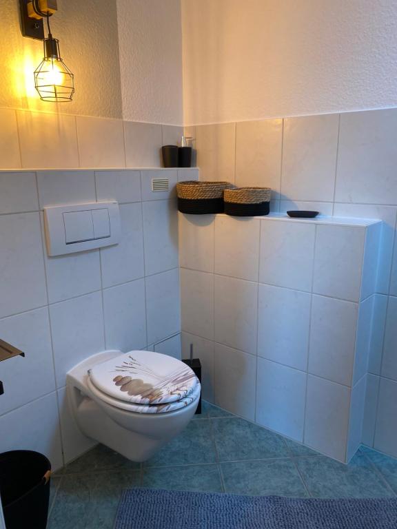 Ein Badezimmer in der Unterkunft Ferienhäuschen Gartenblick
