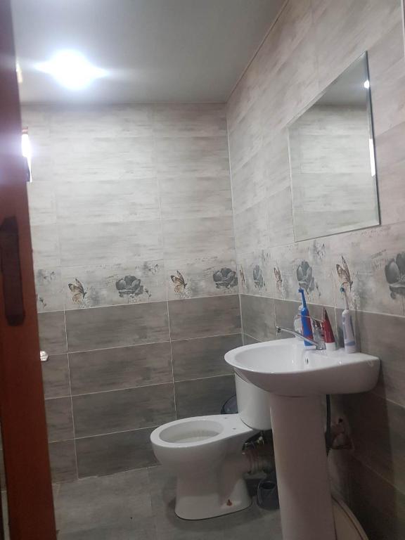 Koupelna v ubytování HOTEL Shaumiani