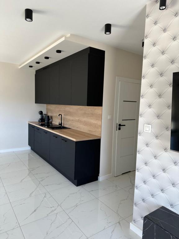 Kuchyň nebo kuchyňský kout v ubytování GLAMROOM Mechelinki
