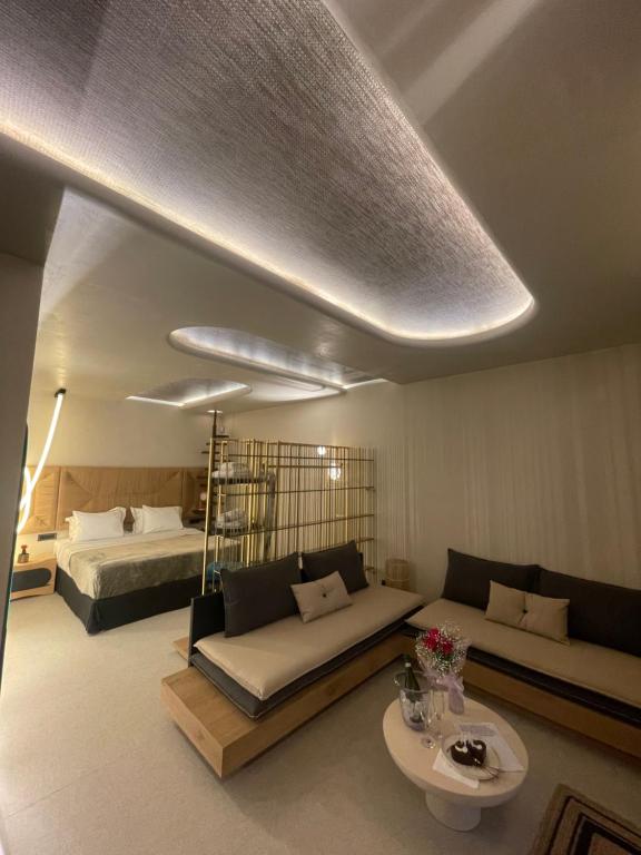 Posteľ alebo postele v izbe v ubytovaní Brilliance of Mykonos