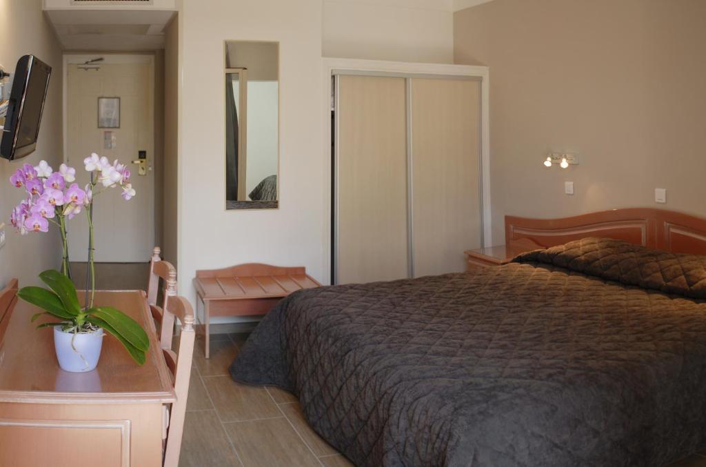 Postel nebo postele na pokoji v ubytování Hotel Les Eucalyptus