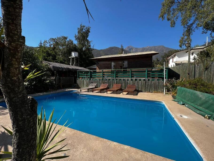 Bazén v ubytování Olmué, cabaña nebo v jeho okolí