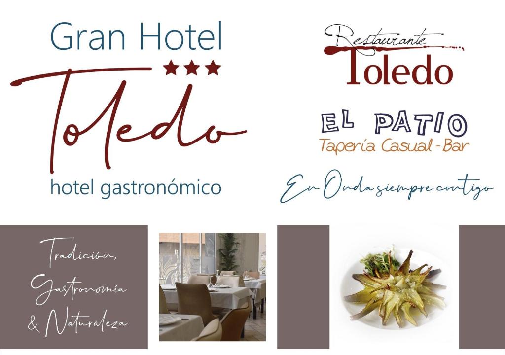 a collage of logos for a restaurant at Gran Hotel Toledo in Onda