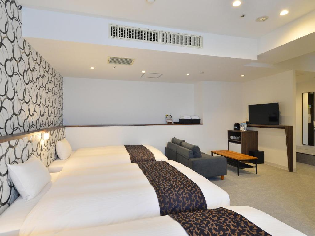 TV a/nebo společenská místnost v ubytování LC Goryokaku Hotel