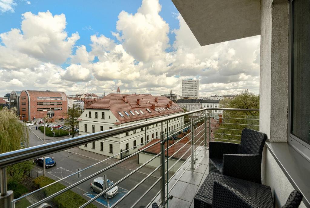 Balkón alebo terasa v ubytovaní Qubus Hotel Bydgoszcz