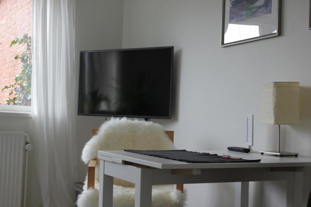 TV a/nebo společenská místnost v ubytování Bed and Breakfast i Gelsted