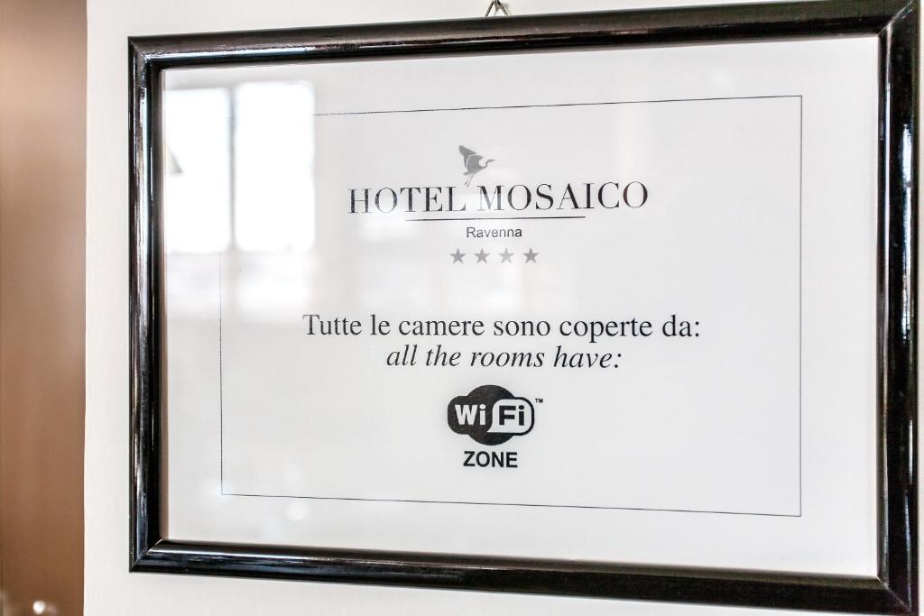 Certifikát, ocenenie alebo iný dokument vystavený v ubytovaní Hotel Mosaico