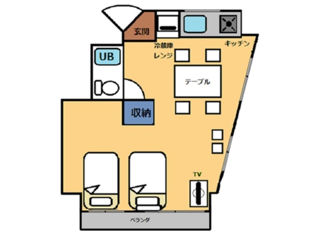 dessin d'un bâtiment à pente dans l'établissement Kokusai Towns Inn - Vacation STAY 35452v, à Naha