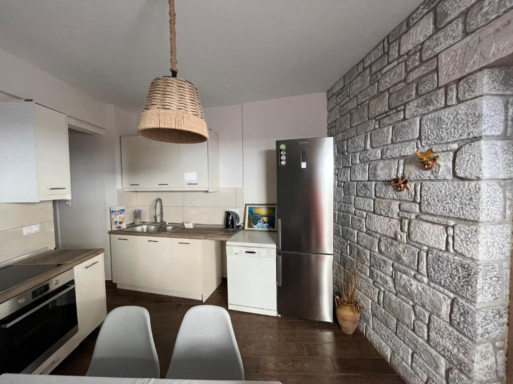Kuchyň nebo kuchyňský kout v ubytování Kokkala Guestrooms