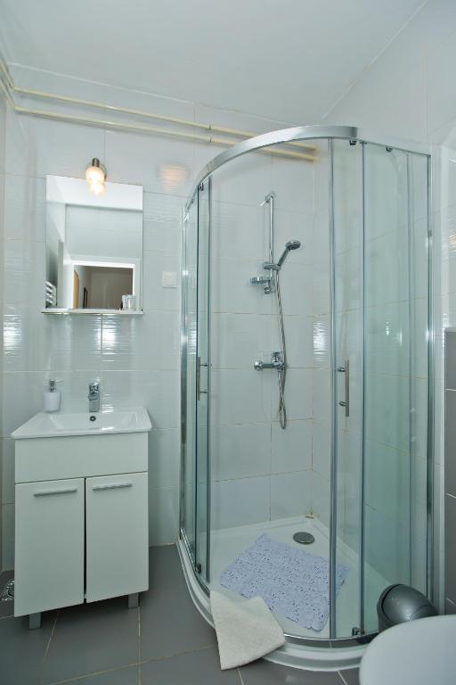 Koupelna v ubytování Guesthouse Aurora