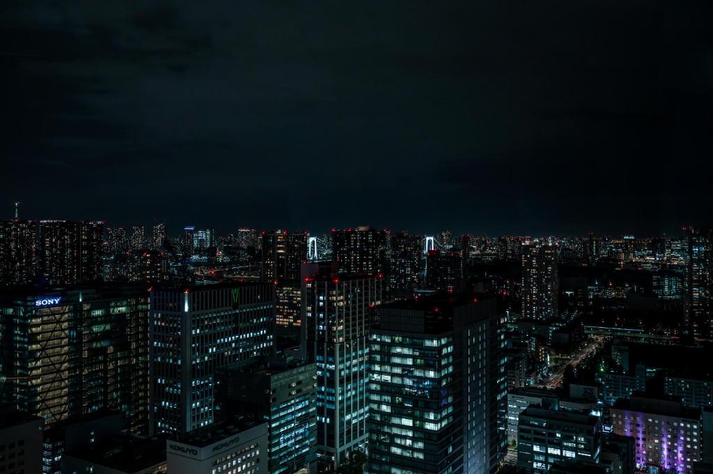 Vista generica su Tokyo o vista sulla città dall'interno dell'hotel