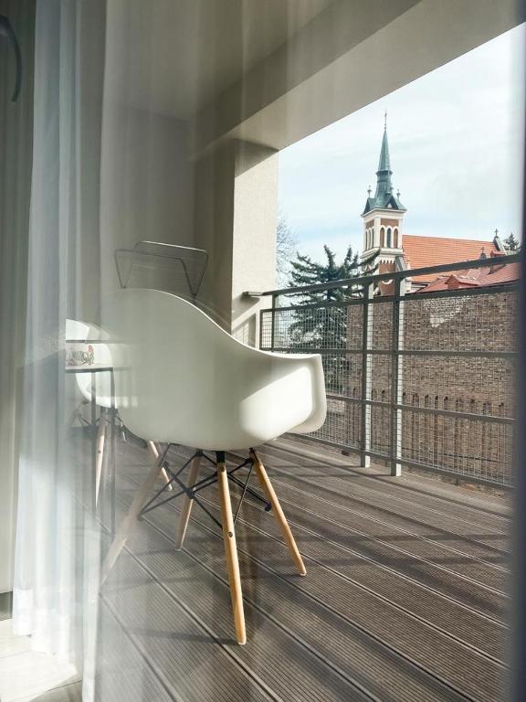 Balkón nebo terasa v ubytování Apartament KARMEL