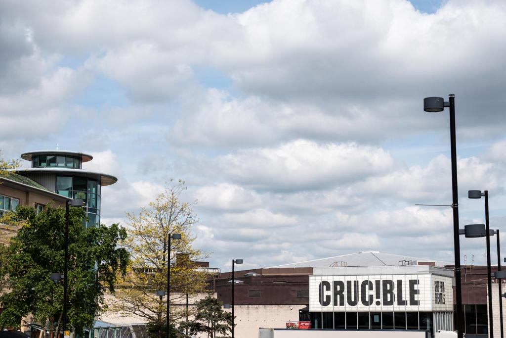 a building with a sign that reads crucible on it at Miller & Carter Sheffield by Innkeeper's Collection in Sheffield