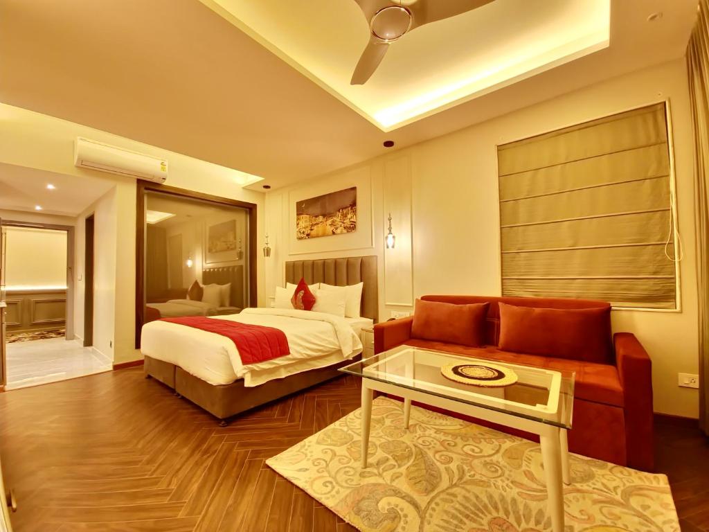 Postel nebo postele na pokoji v ubytování Vaydantaa - Luxury Boutique Resort Mussoorie