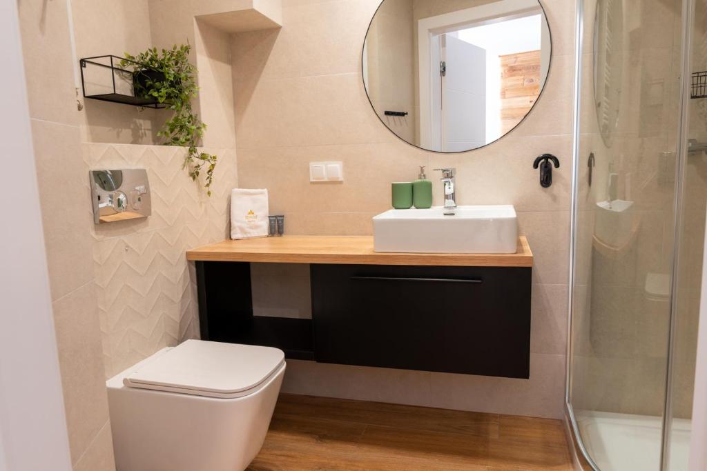 Kúpeľňa v ubytovaní Apartamenty z basenem i saunami STONE HILL RESORT VIP Centrum by Royal Aparts