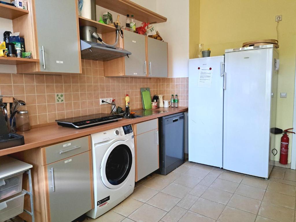 Kuchyň nebo kuchyňský kout v ubytování Gästehaus Villa Seraphinum