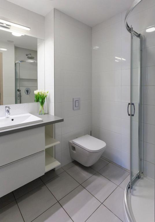 Koupelna v ubytování Dobó Apartman