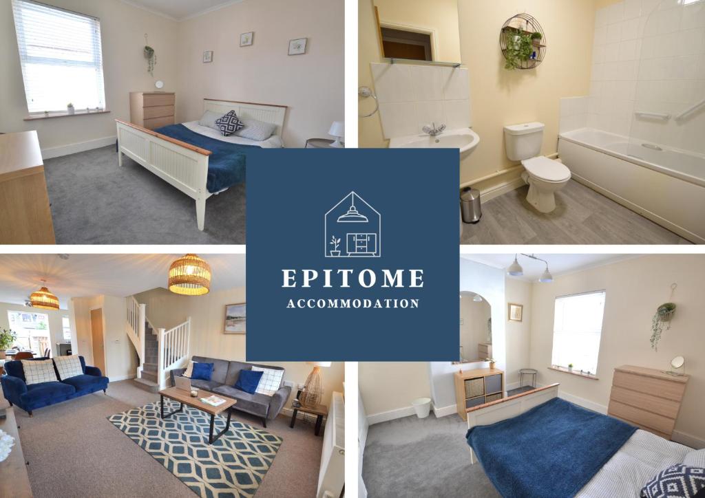a collage of photos of a bedroom and a bathroom at Park View in Hathern