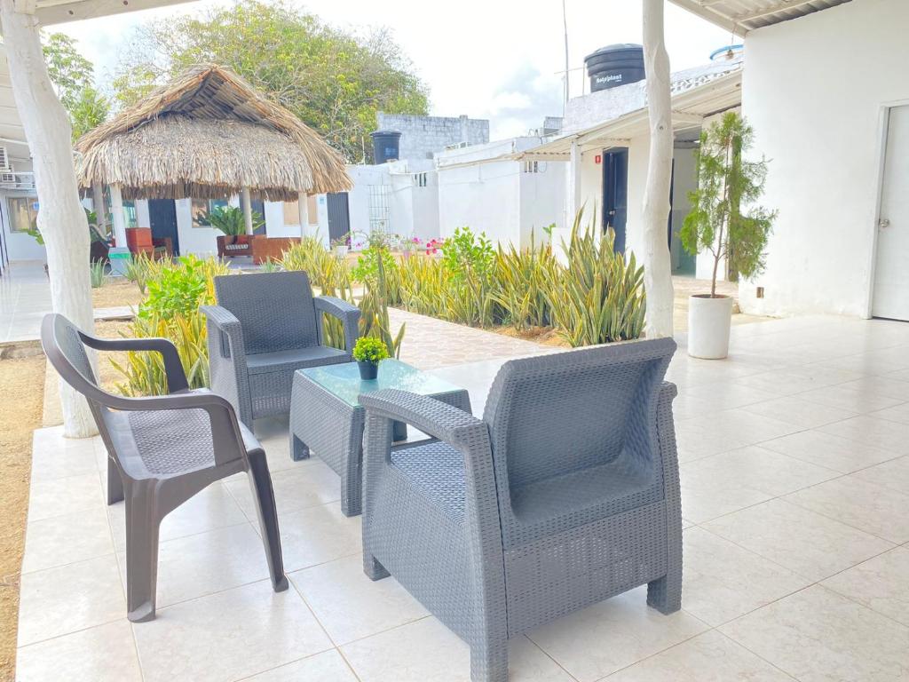 Patio nebo venkovní prostory v ubytování Hostal El Danubio Tolu
