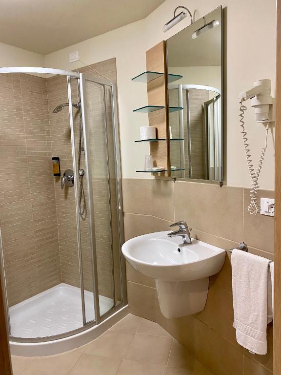 Koupelna v ubytování Hotel Campagnola