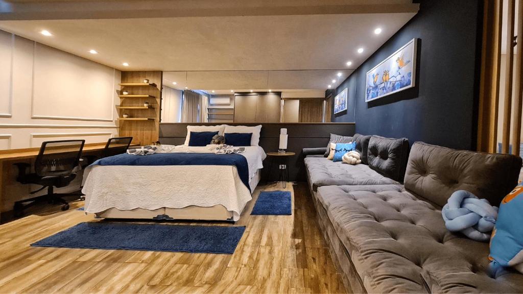 Χώρος καθιστικού στο Loft Lindo com Ar Condic, WIFI, Perto de Capivari