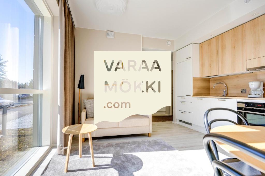 Kuchyň nebo kuchyňský kout v ubytování Kalajoen Marina Studio huoneisto