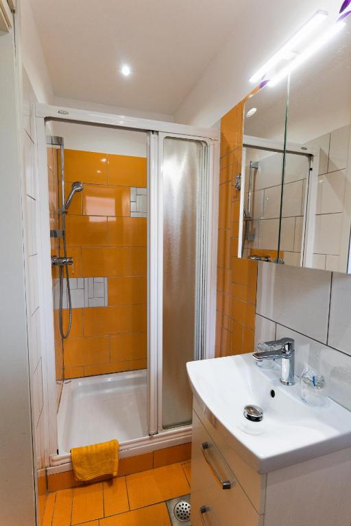 Koupelna v ubytování Apartment Kanalec