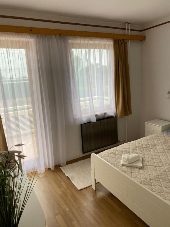 Postel nebo postele na pokoji v ubytování Global Apartmanház