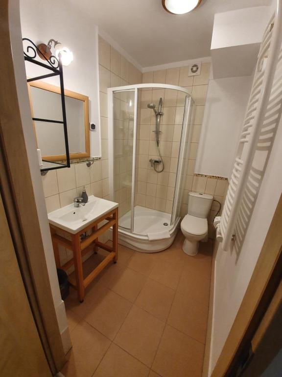 Kúpeľňa v ubytovaní Przystanek Tleń