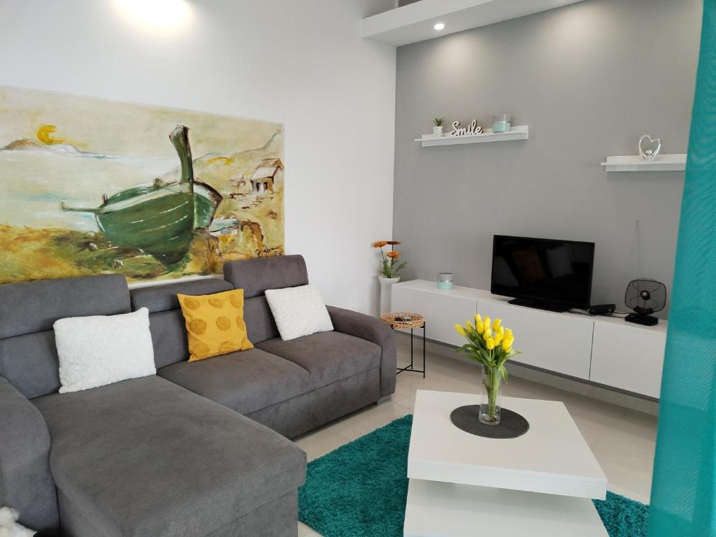 TV a/nebo společenská místnost v ubytování Apartman La Marija