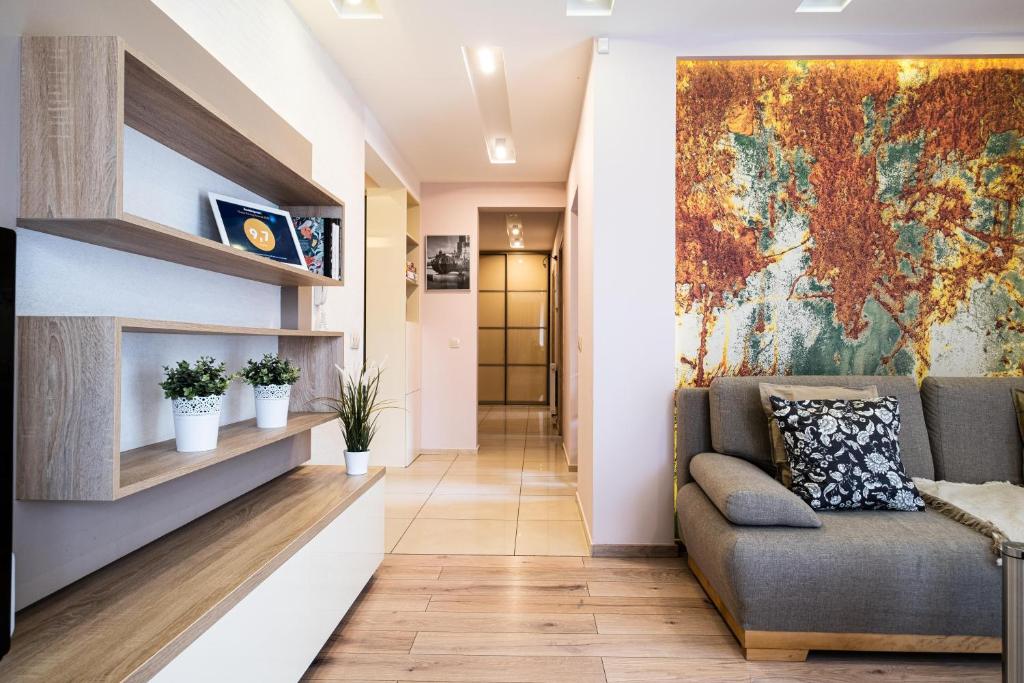 Posedenie v ubytovaní Stawowa Premium Apartment - 69 m2 with sauna and private garage