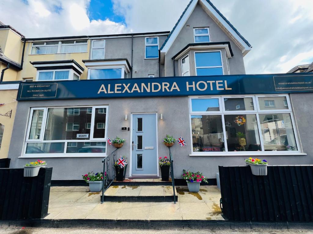 a hotel with a sign that reads allevantarma hotel at Alexandra Hotel in Blackpool