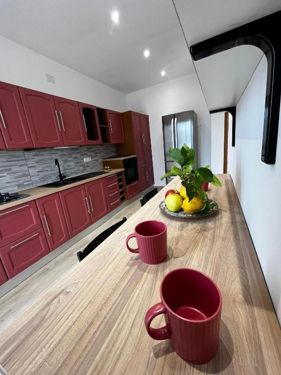 A kitchen or kitchenette at Renovated Loft with Vesuvio view terrace