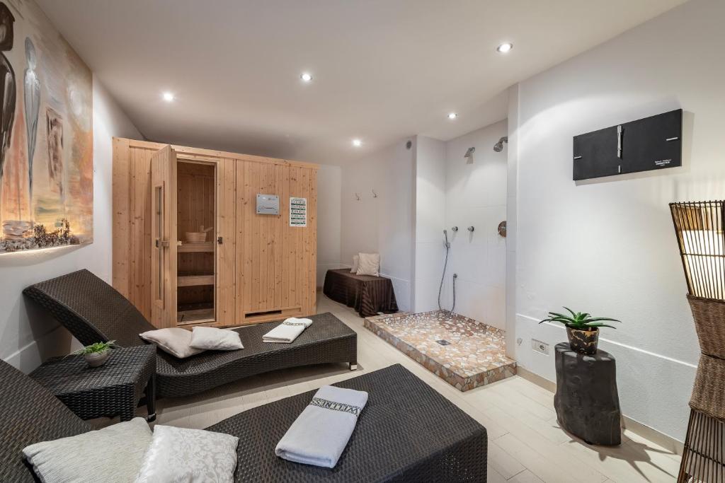 Telewizja i/lub zestaw kina domowego w obiekcie Panorama Residence Schlossblick