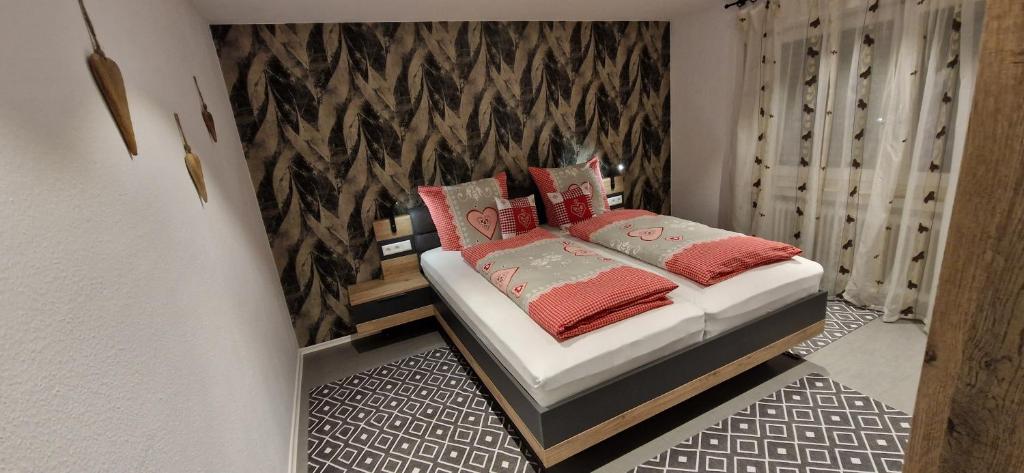 Postel nebo postele na pokoji v ubytování Renatas Ferienwohnung Wohnung David