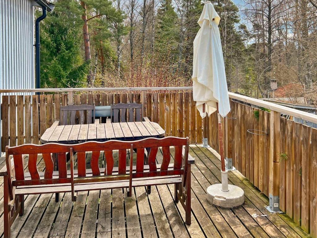 Balkón nebo terasa v ubytování Holiday home MUNSö