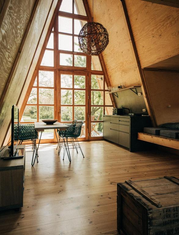 Posezení v ubytování Ábrahám Cabin House