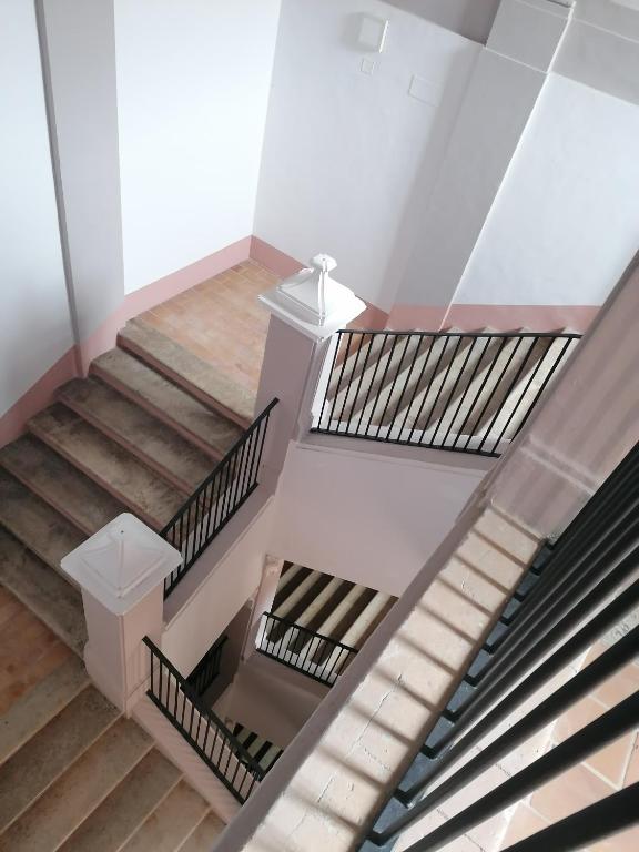an overhead view of stairs in a building at MA Hotel in Corinaldo
