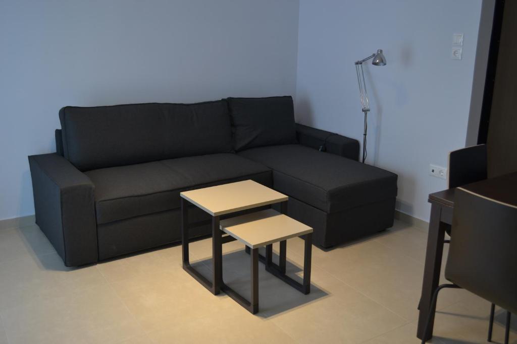 Część wypoczynkowa w obiekcie Kalamaria brand new 1 bedroom apartment