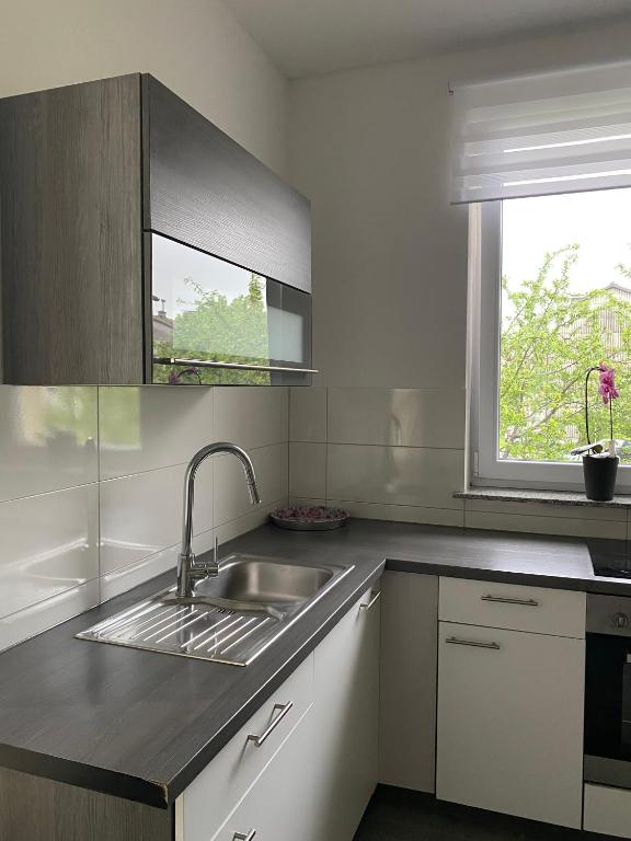 Kuchyň nebo kuchyňský kout v ubytování Apartma Azurre
