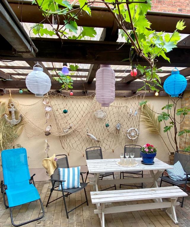 Balkón nebo terasa v ubytování Ferienwohnung Schmidtalien